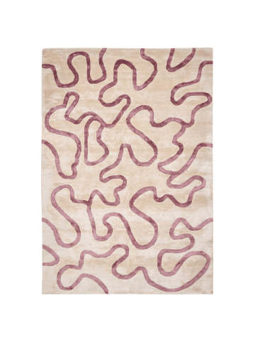 Beliani Kurzflor KAPPAR in Beige/Rosa - (W) 160 x (L) 230 cm