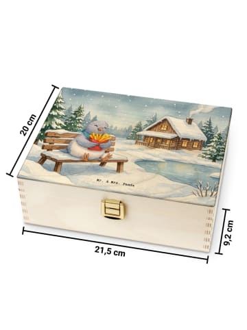 Mr. & Mrs. Panda Aufbewahrungsbox Tee Taube Winter Pommes Design... in Weiß
