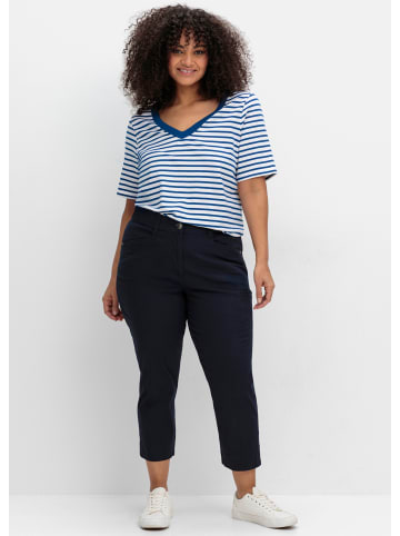 sheego T-Shirt in blaubeere-gestreift