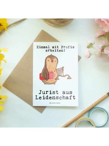 Mr. & Mrs. Panda Glückwunschkarte Jurist Leidenschaft mit Spruch in Weiß