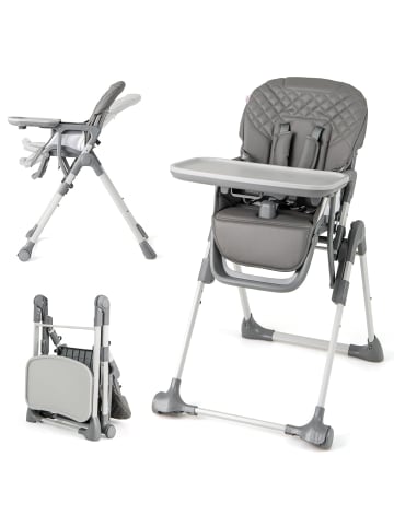 COSTWAY Hochstuhl Baby klappbar in Grau