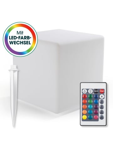 EASYmaxx Solar-Leuchte Dekowürfel 3,7V weiß Weiß