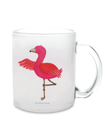 Mr. & Mrs. Panda Teetasse Flamingo Yoga ohne Spruch in Transparent