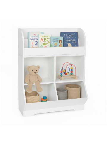 relaxdays Kinderregal in Weiß - (B) 67 x (H) 89,5 x (T) 30 cm