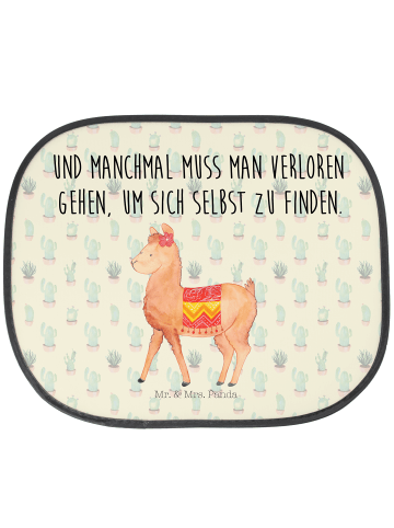 Mr. & Mrs. Panda Sonnenblende Auto Alpaka Stolz mit Spruch in Kaktus Grün