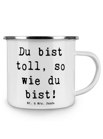 Mr. & Mrs. Panda Emaille Tasse Spruch Schulanfang Einzigartig mi... in Weiß