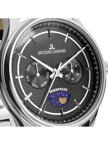 Jacques Lemans Herrenuhr Derby mit Mondphase Schwarz