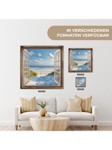 MuchoWow Leinwand Bilder Hellblau