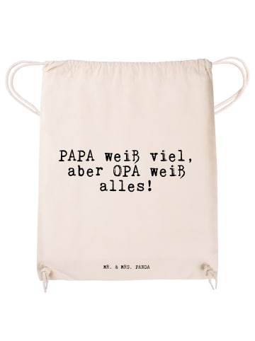 Mr. & Mrs. Panda Jutebeutel PAPA weiß viel, aber... mit Spruch in Creme