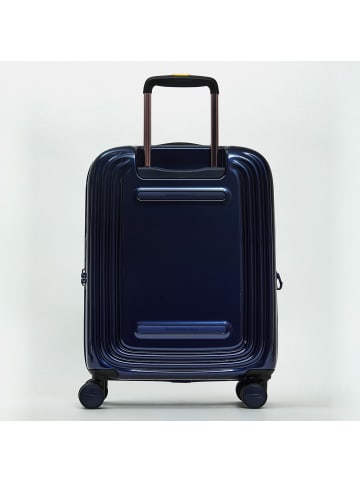 Mandarina Duck Logoduck + Metal 4 Rollen Trolley S 55 cm mit Dehnfalte in blue indigo