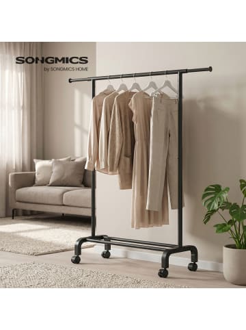 SONGMICS Kleiderständer Pataye in Schwarz - (B)40 x (H)156 x (T)120 cm
