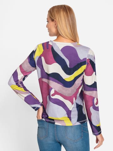 Heine Rundhalsshirt in flieder-mauve-bedruckt