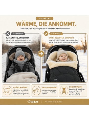 Kinderhaus Blaubär Kinderwagenfellsack WINTERBERG TOP in Schwarz