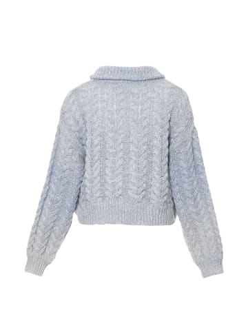 myMo Damen Strickjacke in BLAU WOLLWEISS