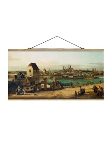 WALLART Stoffbild mit Posterleisten - Bernardo Bellotto - München in Braun