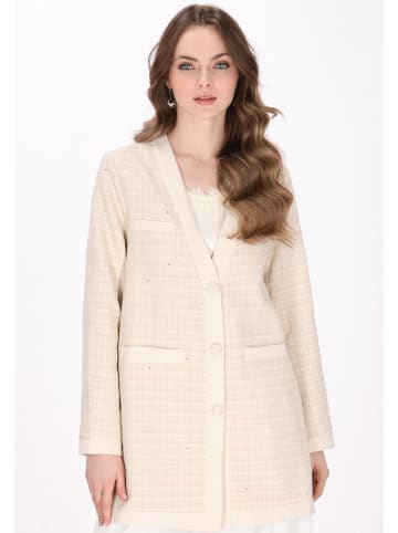 DreiMaster Women Coat in light beige glitter