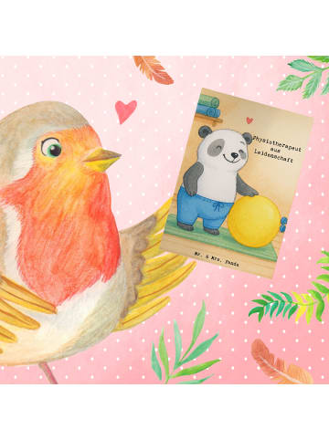 Mr. & Mrs. Panda Grußkarte Physiotherapeut Leidenschaft Design m... in Weiß