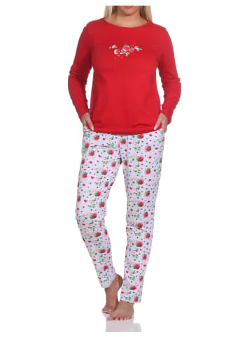 NORMANN Schlafanzug langarm Pyjama - 78591 in rot