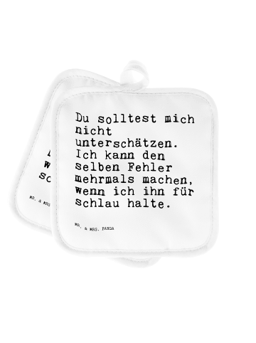 Mr. & Mrs. Panda Topflappen Set Du solltest mich nicht... mit Sp... in Weiß