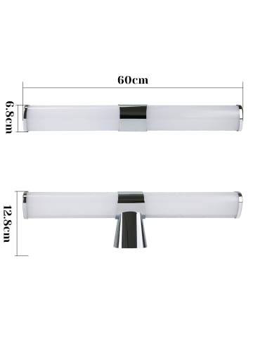 ZMH Spiegelleuchte LED in Chrom 15W 4000K Neutralweiß IP44 Badezimmerlampe L 60CM