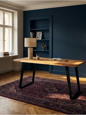 KADIMA DESIGN Schreibtisch Massiv Baumkante, Handarbeit, Kompakt & Modern