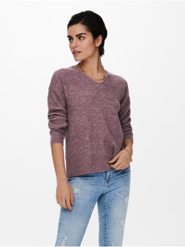 ONLY Warmer Strickpullover Stretch V-Ausschnitt Sweater ONLCAMILLA in Braun