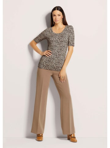 MADELEINE Halbarmshirt mit Animal-Print in caramel / schwarz