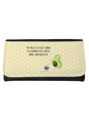 Mr. & Mrs. Panda Geldbeutel Damen Avocado Tanzen mit Spruch in Gelb Pastell