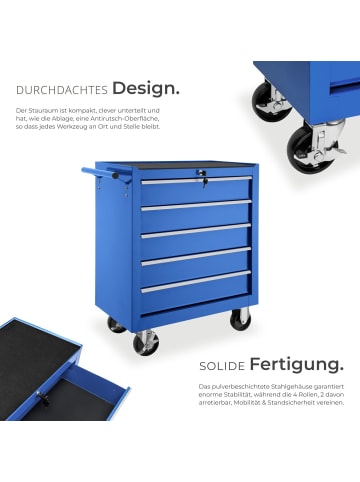 tectake Werkstattwagen, Belastbarkeit 150 kg, zentrale Sicherheitsverriegelung