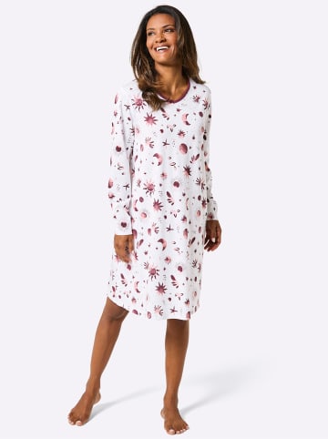 WITT WEIDEN Sleepshirt in ecru-burgund-bedruckt