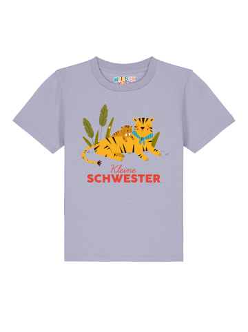 wat? Apparel T-Shirt Tiger Kleine Schwester in Lavender