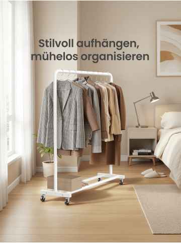 SONGMICS Kleiderständer Pataye in Weiß - (B)110 x (H)141.5 x (T)38 cm