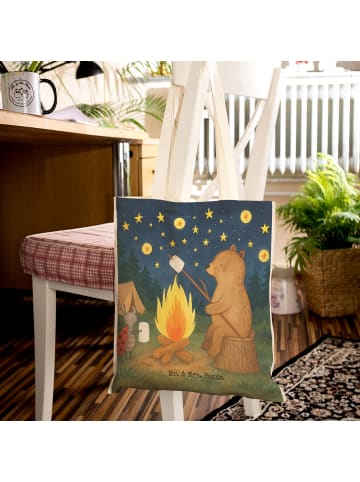 Mr. & Mrs. Panda Tote Bag Bär & Marienkäfer Lagerfeuer Design oh... in Weiß