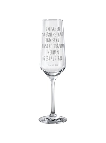 Mr. & Mrs. Panda Champagnerglas Spruch Sektglas Träume mit Spruch in Transparent