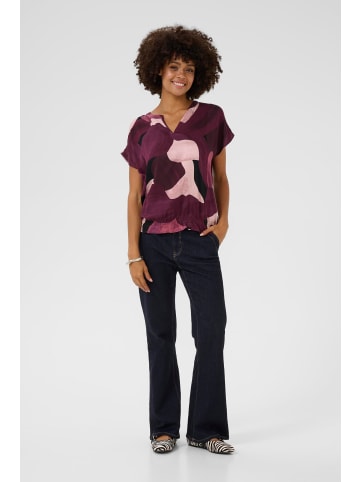 CULTURE Kurzarm-Bluse CUdana Relaxed fit in Winetasting Art