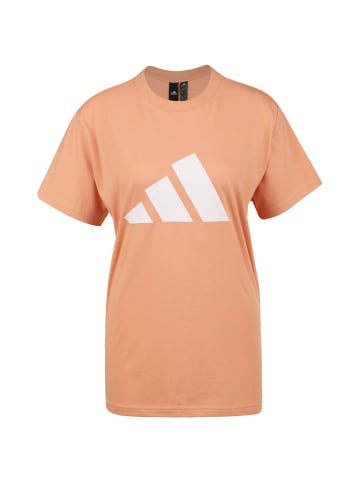 Adidas Sportswear T-Shirt Future Icon Logo in altrosa / weiß