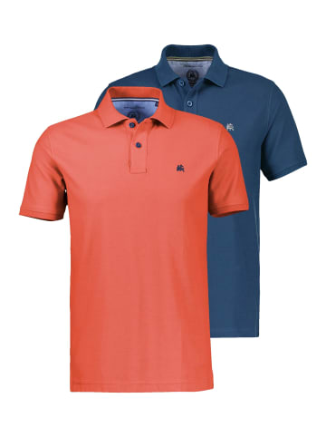 Lerros Poloshirt Basic in Blau / orange