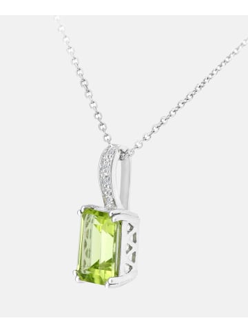 Diamant L'éternel Halskette mit Anhänger aus 375 Weißgold mit Diamant mit Peridot
