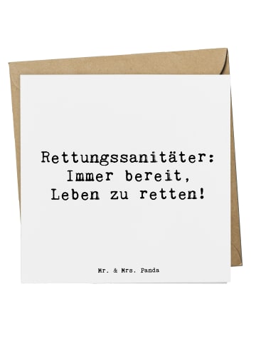 Mr. & Mrs. Panda Grußkarte Spruch Rettungssanitäter Held mit Spruch in Weiß
