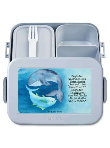 Mr. & Mrs. Panda MEPAL Bentobox Walfisch Thunfisch Design mit Sp... in Blau Pastell