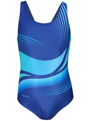 Aquarti Mädchen Badeanzug Chlorresistent Muscleback Wassersport in blau/türkis