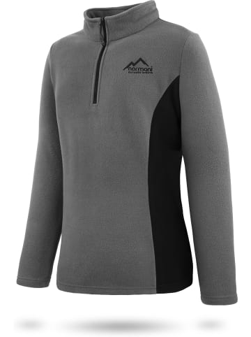 Normani Outdoor Sports Damen Fleece Pullover Kiruna in Grau/Schwarz