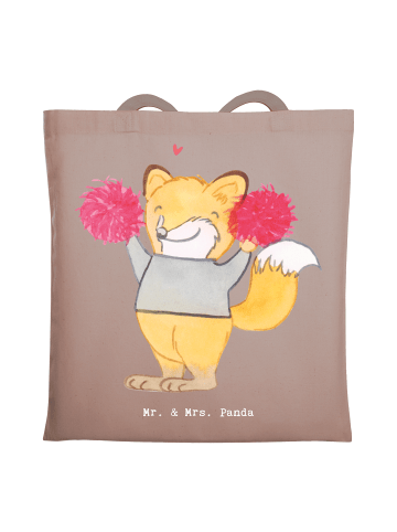 Mr. & Mrs. Panda Stoffbeutel Fuchs Cheerleader ohne Spruch in Braun Pastell