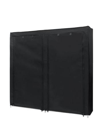 Intirilife Faltschrank Stoffschrank Kleiderschrank Schuhregal 116,5x30x114 in Raben Schwarz