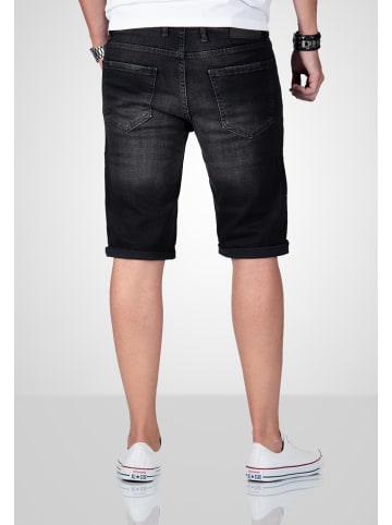 Alessandro Salvarini A. Salvarini Herren Jeans Shorts kurze Hosen in Schwarz