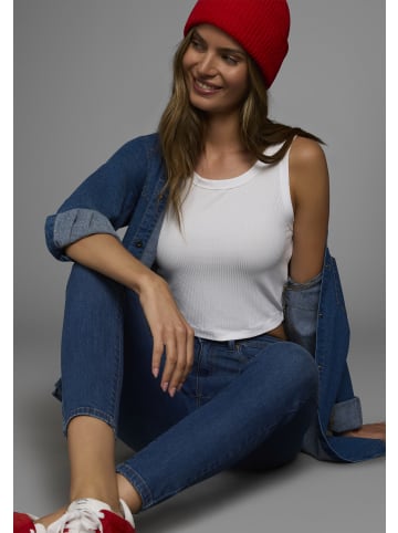 Laura Scott Crop-Top in weiss/schwarz