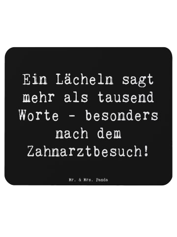 Mr. & Mrs. Panda Mauspad Spruch Zahnärztin Lächeln mit Spruch in Schwarz