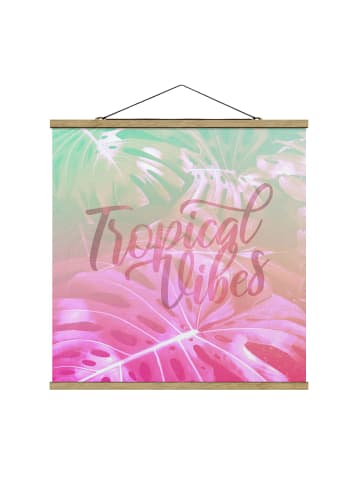 WALLART Stoffbild mit Posterleisten - Rainbow - Tropical Vibes in Pink