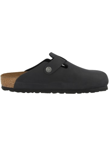 Birkenstock Clogs Boston Geöltes Nubukleder schmal in schwarz