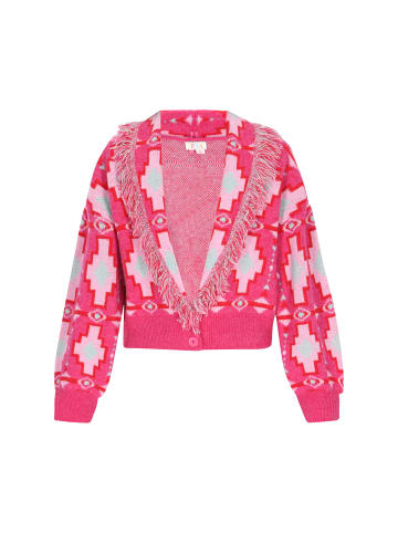 IZIA Women Cardigan in fuchsia multicolor